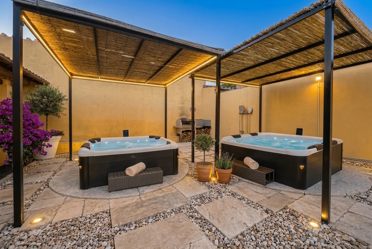 Jacuzzi privata nel cortile della Private Jacuzzi & Garden Home